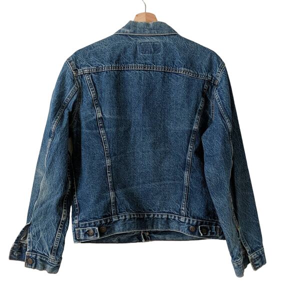 Levi's Vintage Denim Jacket 80s Trucker Stone Made in USA 100% Cotton Coat 42 - Picture 4 of 11